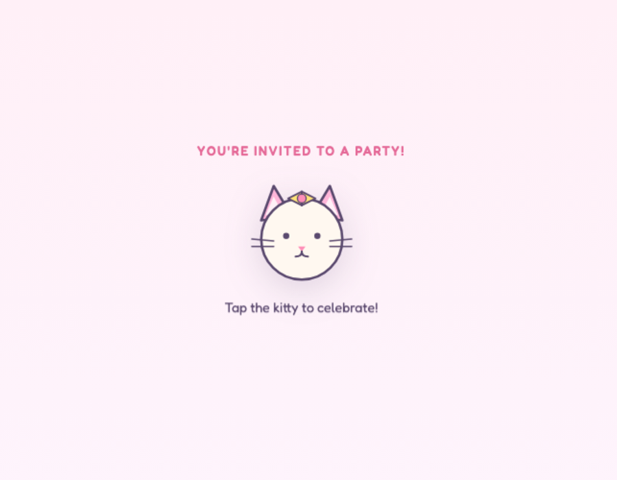 Kawaii cat birthday invitation example